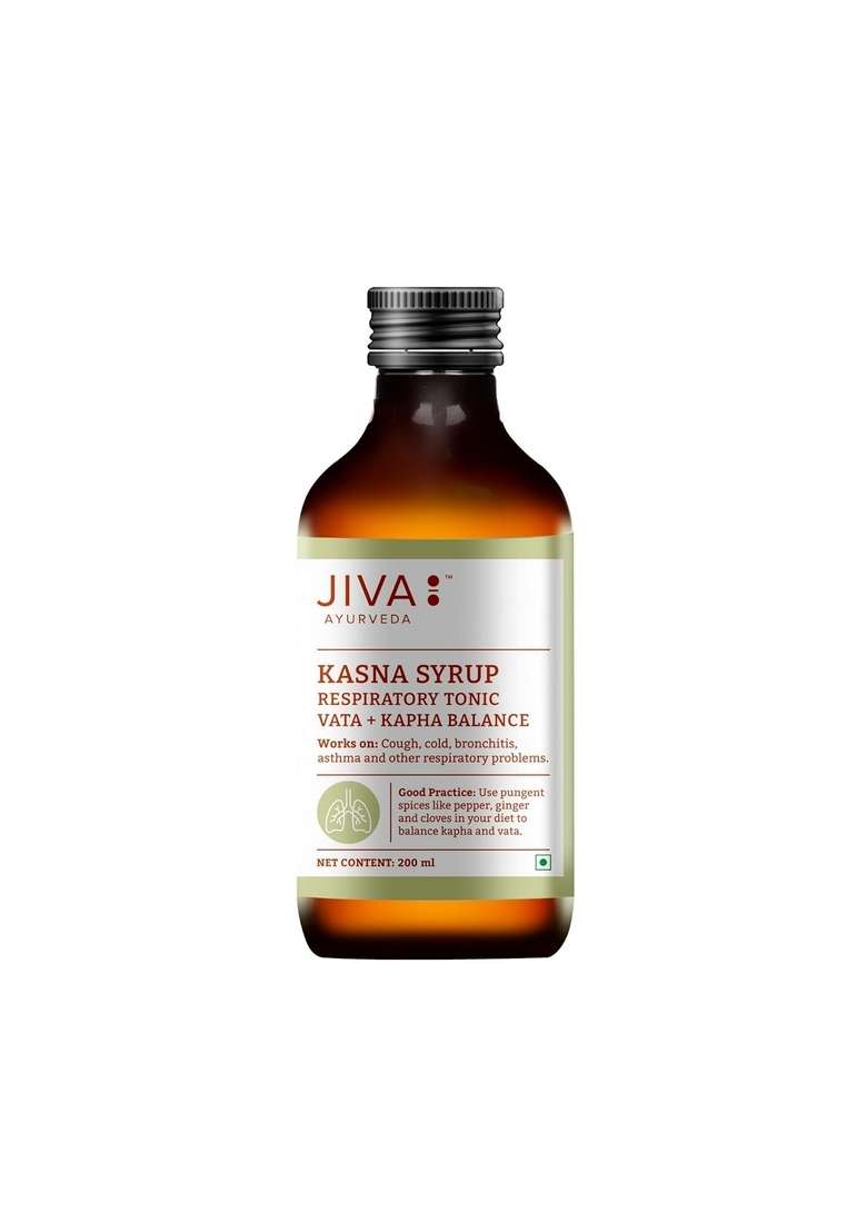 Jiva Ayurveda Kasna Syrup Respiratory For Balancing Vata & Kapha | Helps To Fight With Cough Cold Bronchits- 200 Ml (Pack Of 2) - Indya