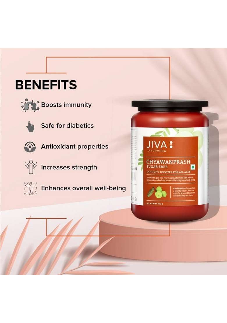 Jiva Sugar Free Chyawanprash | 500Gm (Pack Of 1) 100% Pure & Natural Rich In Vitamin-C No Added Rejuvenate Immunity Booster - Indya