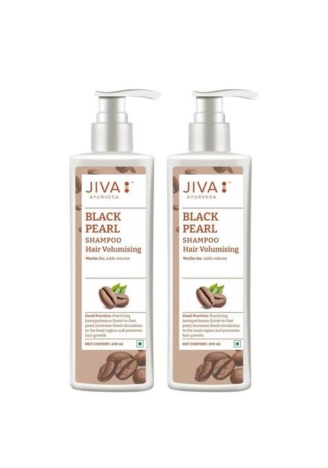 Jiva Black Pearl Shampoo 200 Ml | 100% Pure & Natural Cleanses Scalp Adds Volume To The Hair Promotes Growth, Prevents Loss And Premature Graying Balances Tridoshas (Pack Of 2)