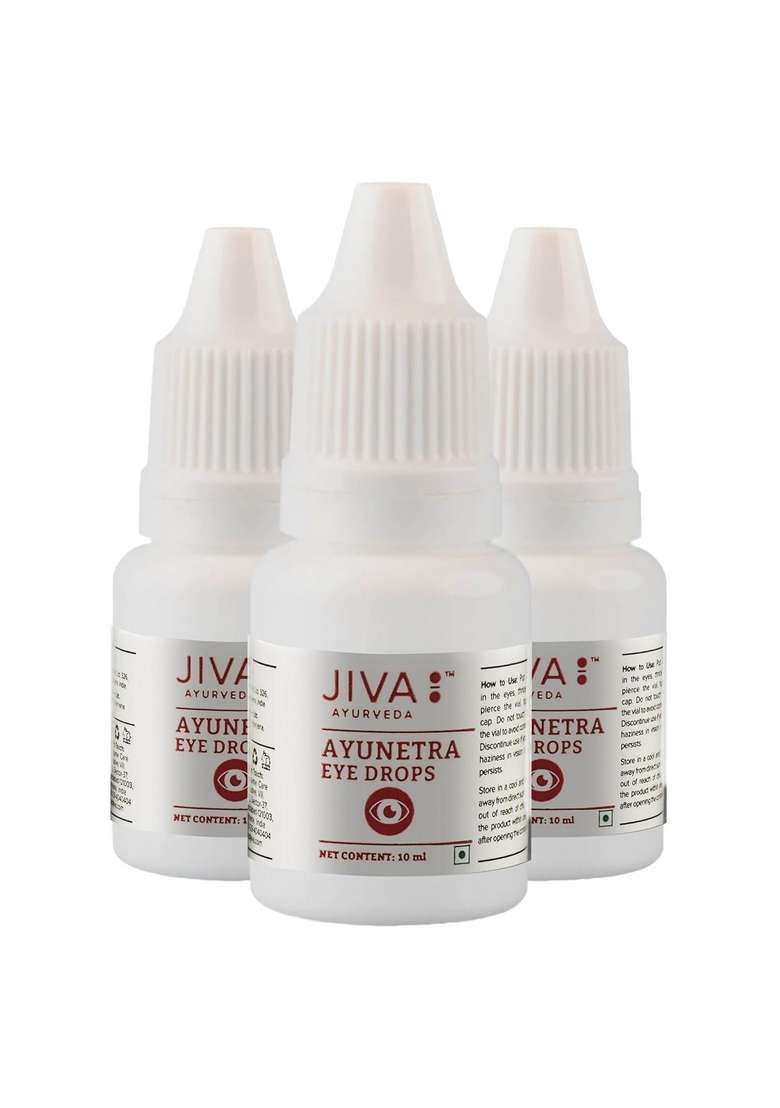 Jiva Ayunetra Eye Drops - 10Ml (Pack Of 3) | 100% Pure & Natural Cleanses, Cools Lubricates Dry Eye