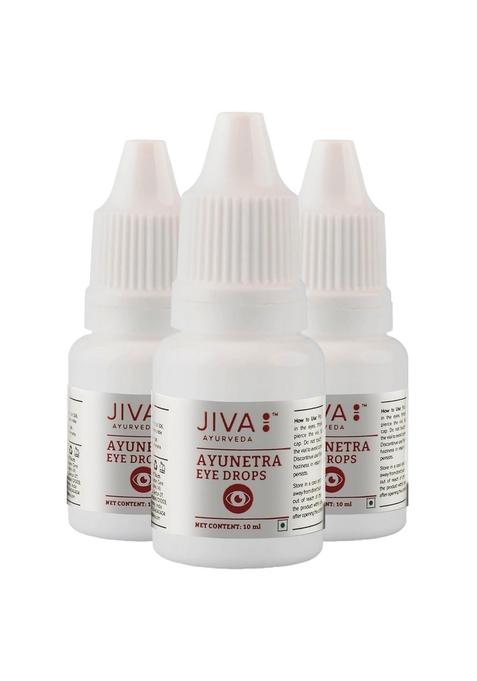 Jiva Ayunetra Eye Drops - 10Ml (Pack Of 3) | 100% Pure & Natural Cleanses, Cools Lubricates Dry Eye'S