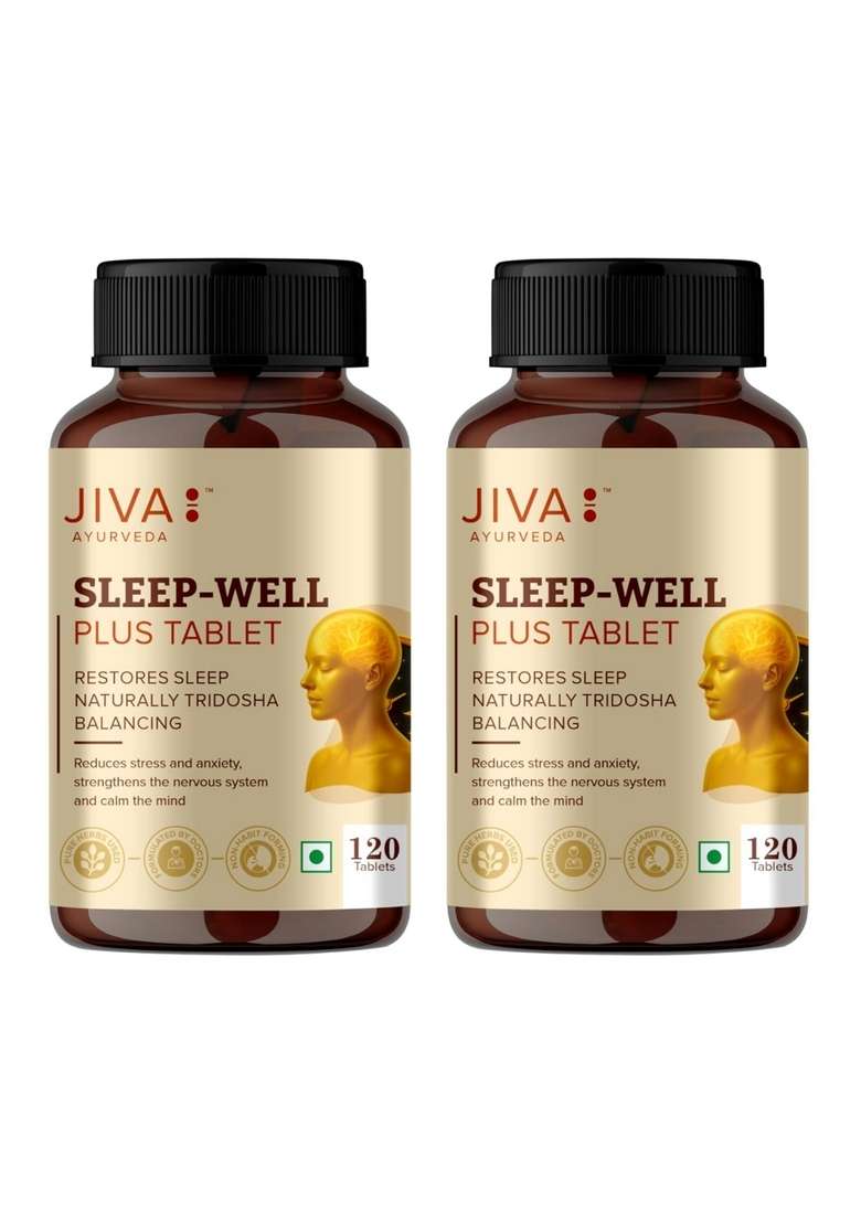 Jiva Sleep Well Tablet 500Mg 120 | Restores Natural Non-Habit Forming Supplement, Strengthens Nervous System - Each (Pack Of 2) - Indya
