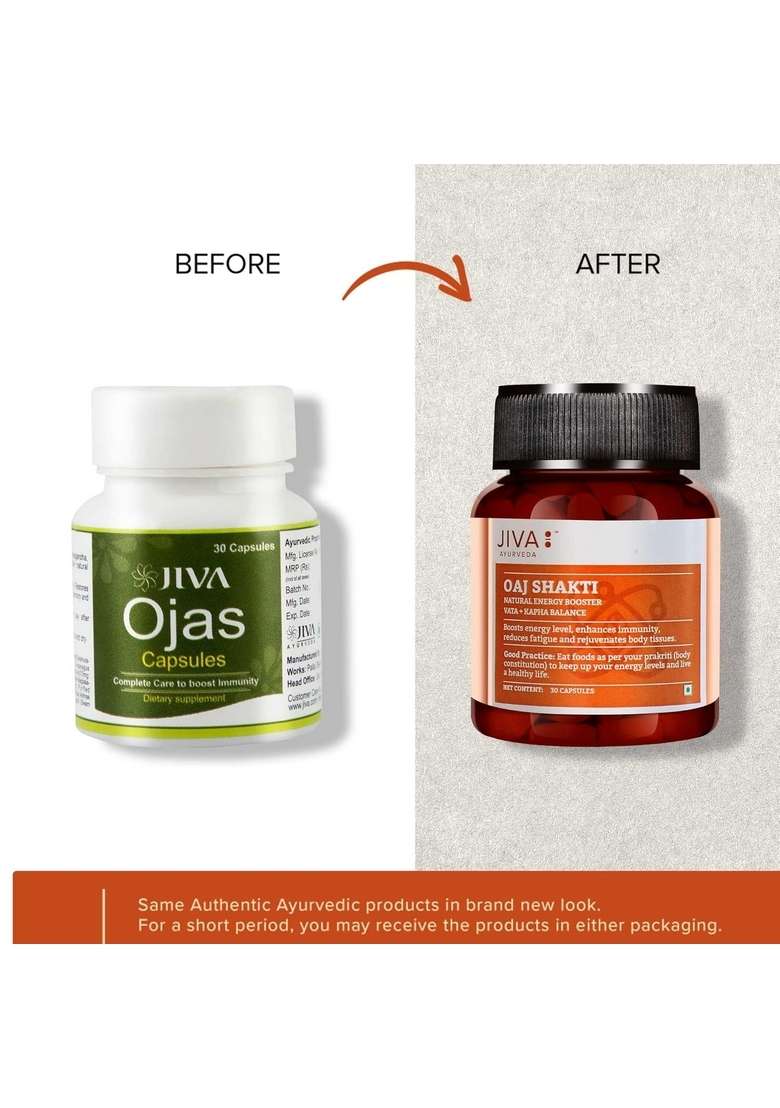 Jiva Oaj Shakti - 30 (Pack Of 1) Capsules | Beneficial For Physical And Mental Performance - Indya