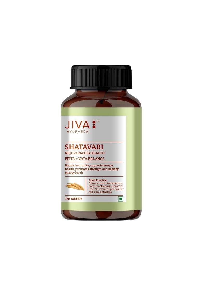Jiva Shatavari Tablets 500Gm | 100% Pure & Natural Helps To Booss Immunity Goodness Of Shatavari, Babool, Maize Starch For Men Women - 120 (Pack 2) - Indya