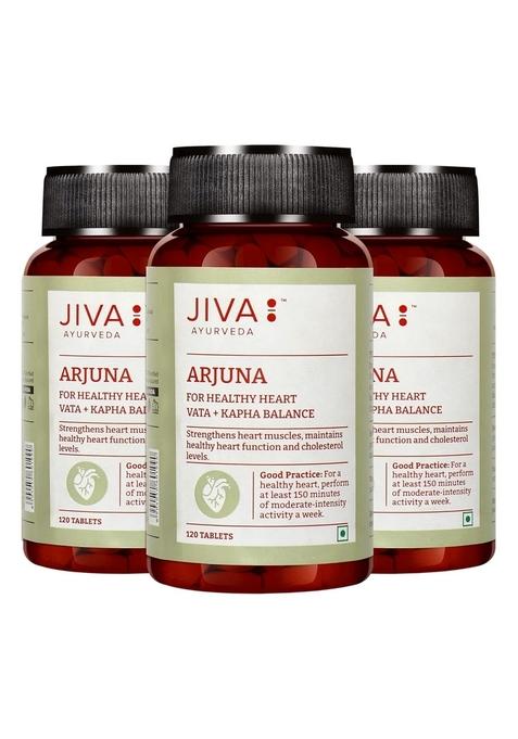 Jiva Arjuna Tablets 500Mg 360 Promotes Heart Health | Manages Cholesterol Level 120 (Pack Of 3)