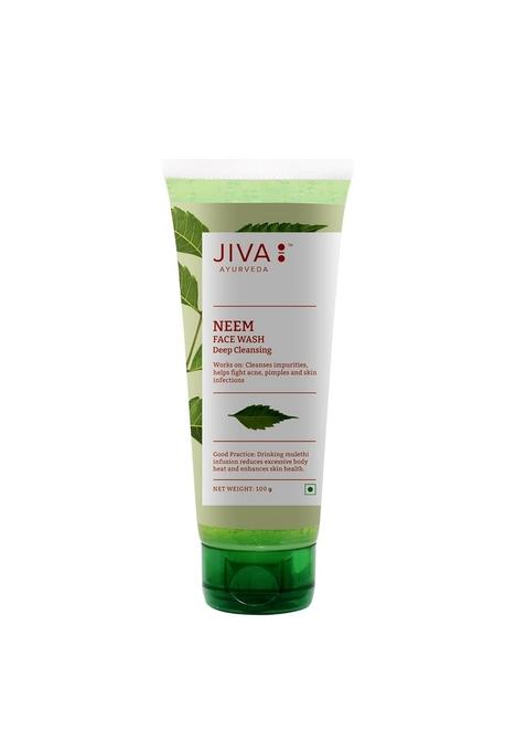 Jiva Neem Face Wash- 100Gm (Pack Of 2) | 100% Pure & Natural Paraben Free Helps To Prevent Acne, Pimples Excessive Oil