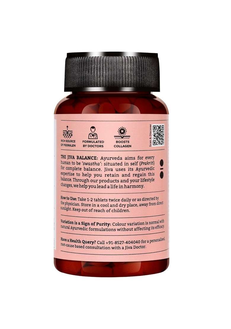 Jiva Skin-Fit Tablets 500Gm | 100% Ayurvedic Formula Purifies Blood Improves Skin Health & Complexion Alleviates Kapha Pitta Strengthens Immune System- 120 Tablet (Pack Of 2) - Indya