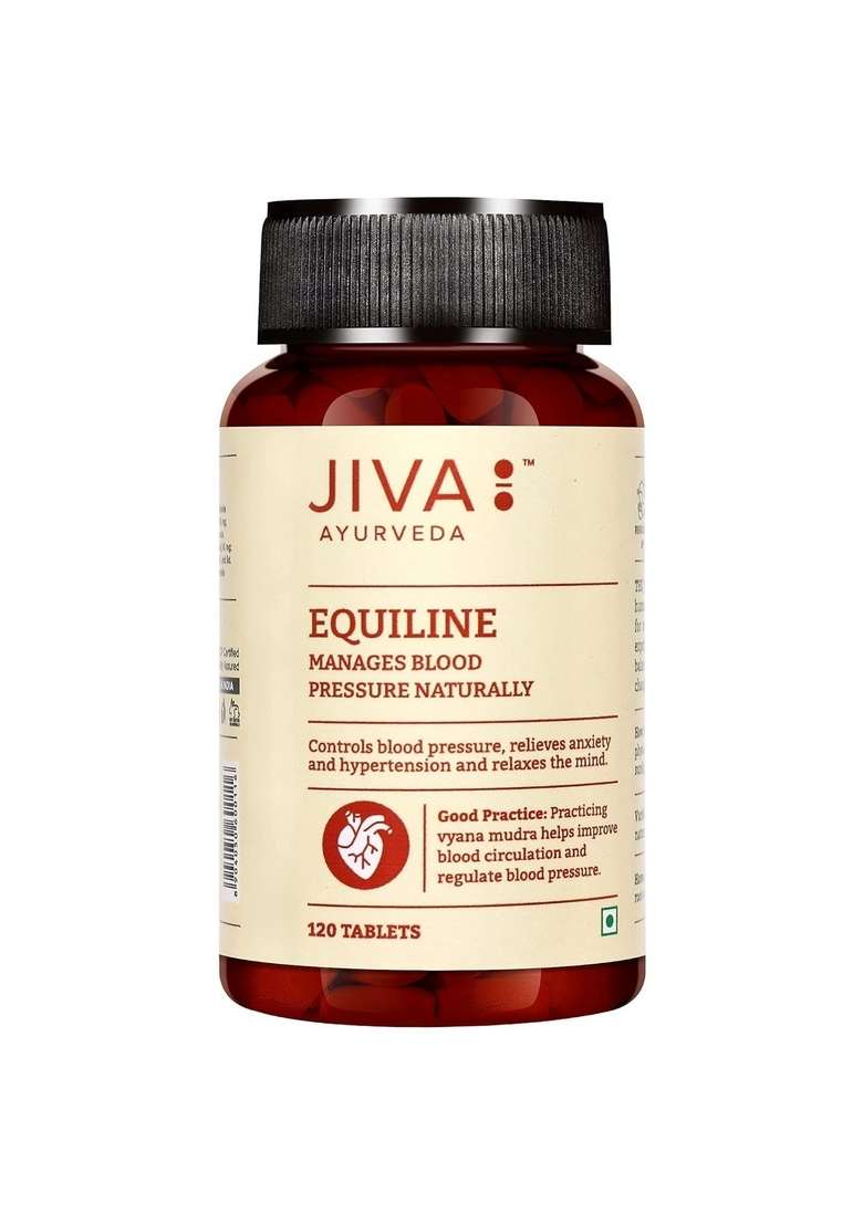Jiva Equiline Tablets 500Mg | 100% Ayurvedic Formula By Doctors Controls Hypertension & Anxiety Helps With High Blood Pressure Related Symptoms -120 (Pack Of 3) - Indya
