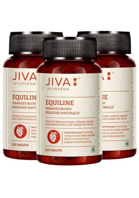 Jiva Equiline Tablets 500Mg | 100% Ayurvedic Formula By Doctors Controls Hypertension & Anxiety Helps With High Blood Pressure Related Symptoms -120 (Pack Of 3)