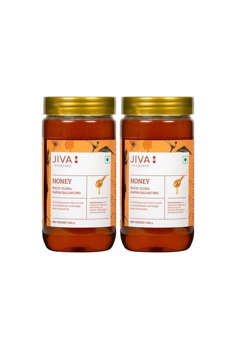 Jiva Ayurveda Multi Flora Honey - 500Gm (Pack Of 2) | 100% Pure With No Adulteration Boosts Immunity Strength,Heals Wound,Helps In Weight Management - Indya