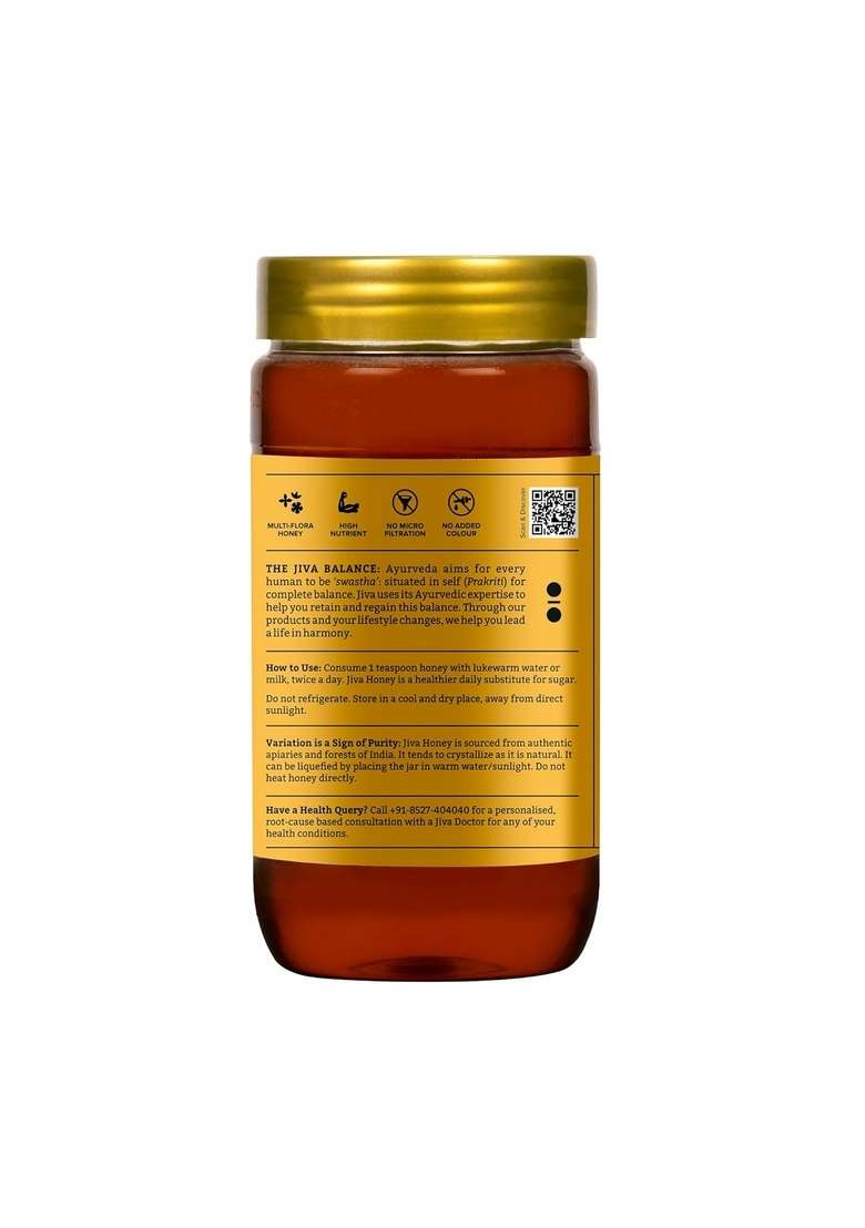 Jiva Ayurveda Multi Flora Honey - 500Gm (Pack Of 2) | 100% Pure With No Adulteration Boosts Immunity Strength,Heals Wound,Helps In Weight Management - Indya