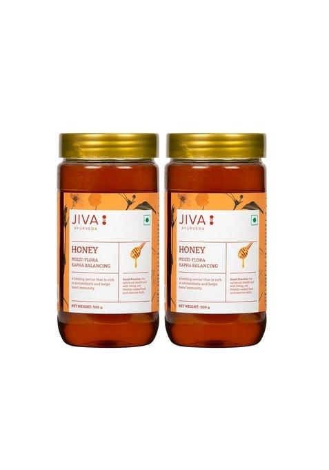 Jiva Ayurveda Multi Flora Honey - 500Gm (Pack Of 2) | 100% Pure With No Adulteration Boosts Immunity Strength,Heals Wound,Helps In Weight Management