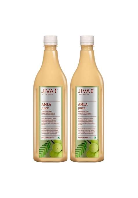 Jiva Amla Juice - 1L(Pack Of 2) | 100% Pure & Natural Helpful In Digestion Enhance Skin, Hair Eye