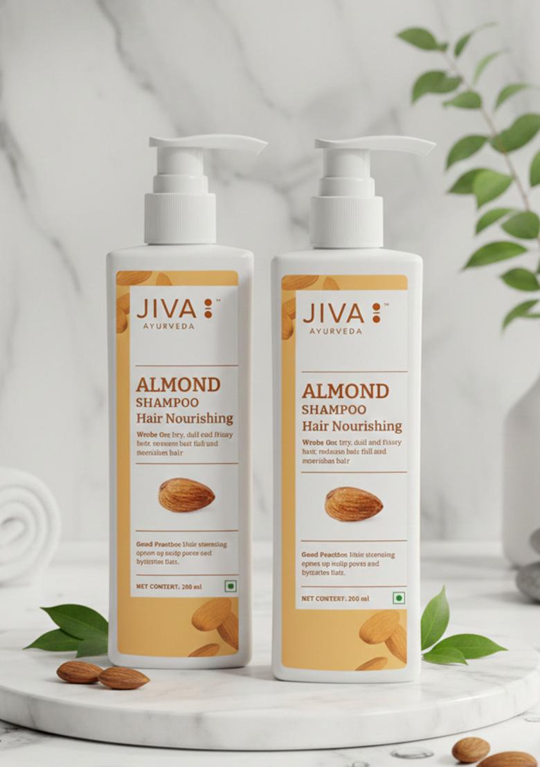Jiva Almond Shampoo 200 Ml | 100% Pure & Natural Suitable For All Hair Types (Pack Of 2)