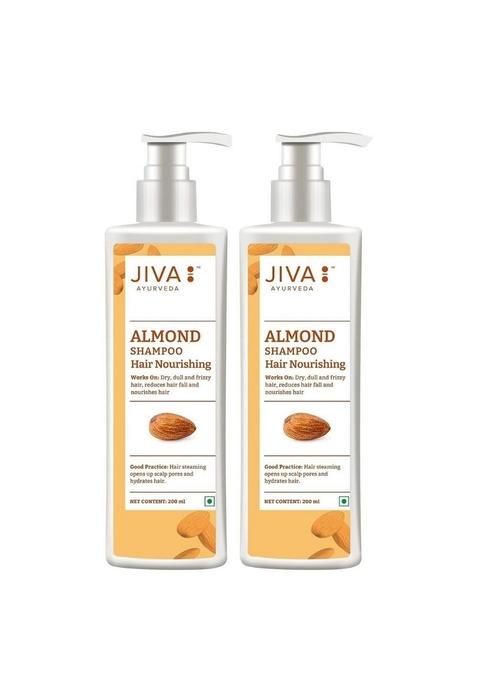 Jiva Almond Shampoo 200 Ml | 100% Pure & Natural Suitable For All Hair Types (Pack Of 2)