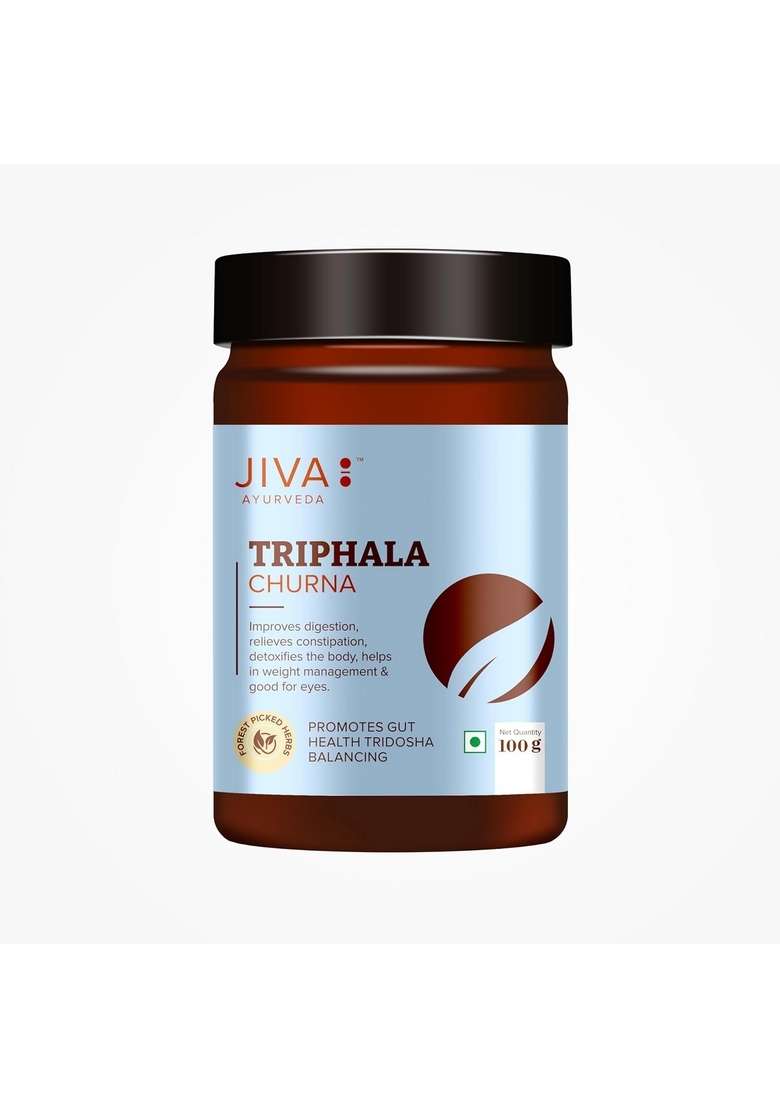 Jiva Triphala Churna (100 X 2) 200G | Ayurvedic Powder With Amla, Harad & Baheda Improves Digestion, Colon Cleanse, Gut Health, Immunity Natural Detox Contains Bioactive Antioxidants - Indya