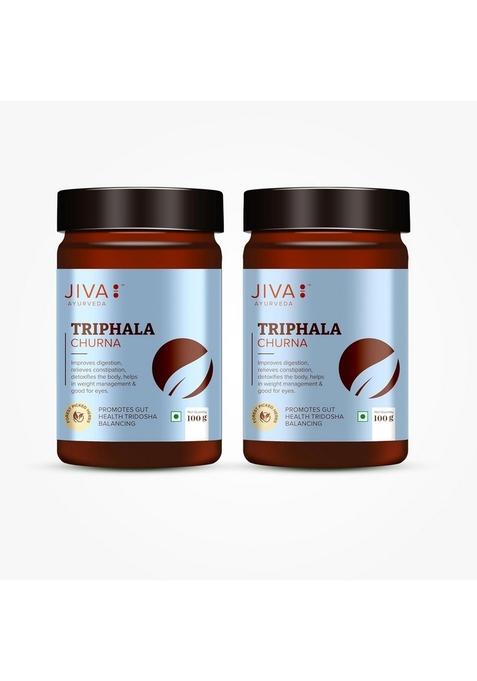 Jiva Triphala Churna (100 X 2) 200G | Ayurvedic Powder With Amla, Harad & Baheda Improves Digestion, Colon Cleanse, Gut Health, Immunity Natural Detox Contains Bioactive Antioxidants