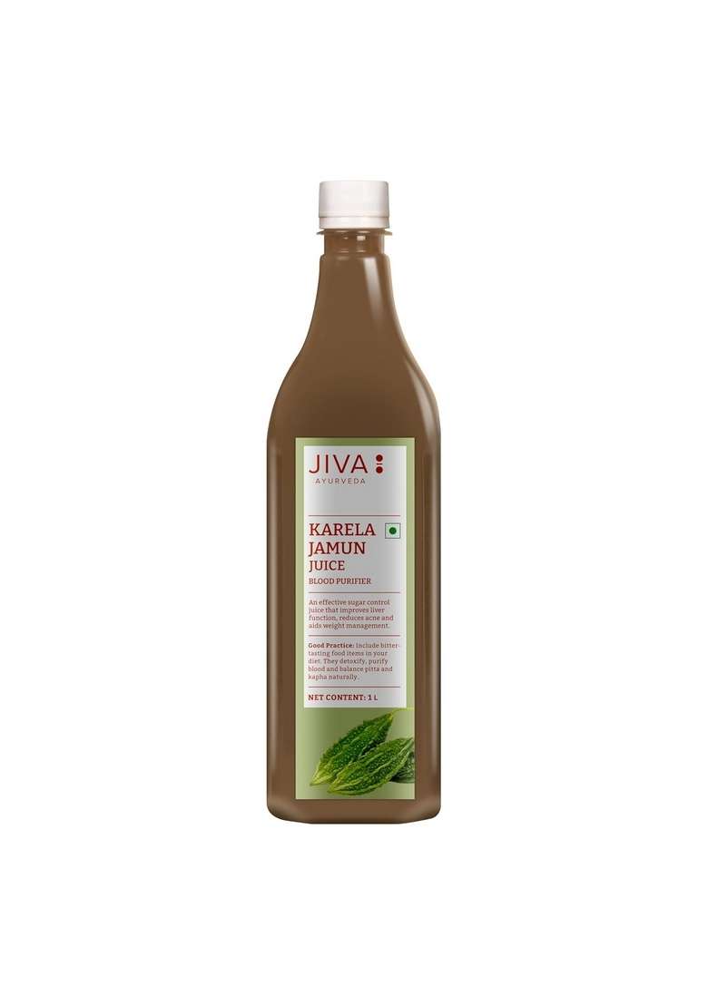 Jiva Karela Jamun Juice | Diabetes Care 100% Pure & Natural Herbal Ayurvedic For Immunity Booster Adults 1L (Pack Of 1) - Indya
