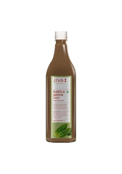 Jiva Karela Jamun Juice | Diabetes Care 100% Pure & Natural Herbal Ayurvedic For Immunity Booster Adults 1L (Pack Of 1)