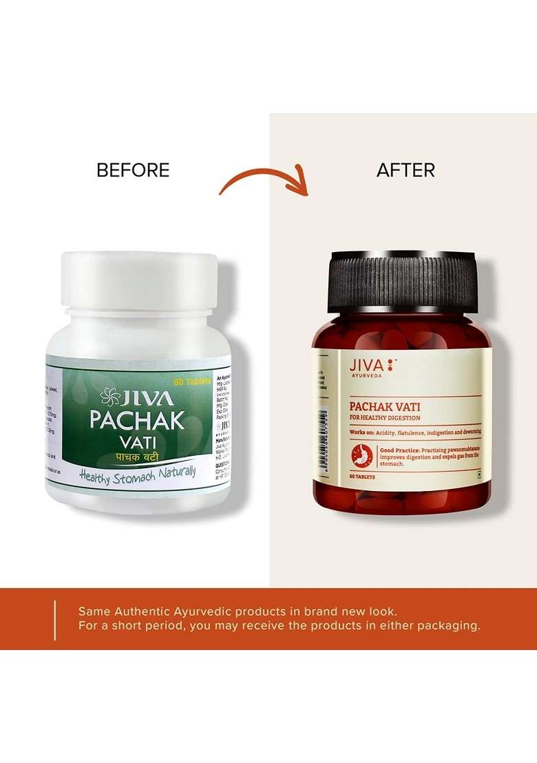 Jiva Pachak Vati Tablets 500Mg 120 Tablet | Helpful In Digestion |Goodness Of Babool, Ajwain, Amalaki & Lavang For Men Women - (Pack 1) - Indya