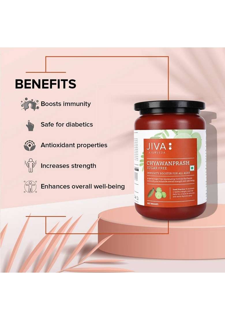 Jiva Chyawanprash - 500Gm (Pack Of 1) | Shastriya Formulation 40+ Pure And Fresh Herbs Used Boosts Immunity Enriched With Antioxidants - Indya