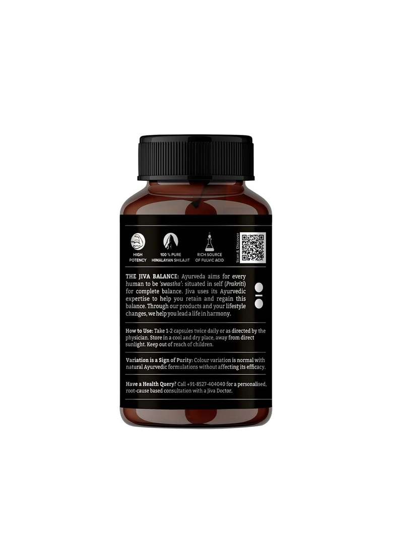 Jiva Pure Shilajit 100% & Natural 60 Capsules (Pack Of 2) - Indya