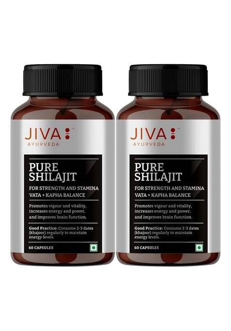 Jiva Pure Shilajit 100% & Natural 60 Capsules (Pack Of 2)