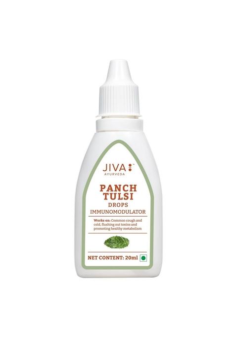 Jiva Tulsi Drops - 20 Ml | 100% Ayurvedic Formulation Made Of Five Species Detox The Body, Boost 5X Immunity & Promote Healthy Metabolism Prevents Cough, Cold Viral Fever (Pack 1)