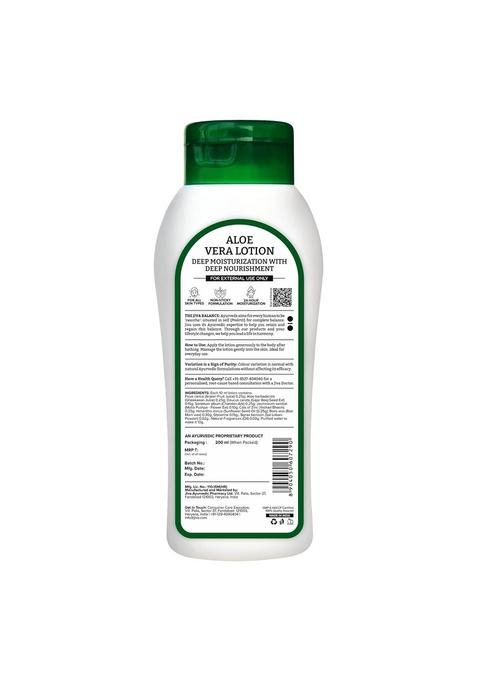 Jiva Aloe Vera Lotion 200Ml | 100% Pure & Natural Non-Sticky Fast Absorbing Formula Provides 24H Deep Moisturization, Prevents Dryness Keeps Refreshed Ideal For All Skin Types (Pack Of 2)