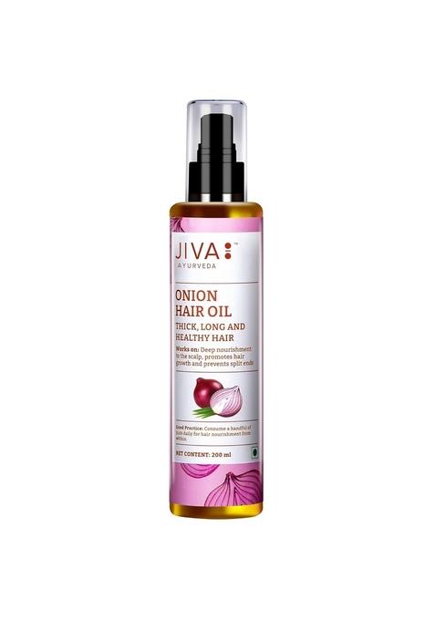 Jiva Onion Oil 200Ml | 100% Ayurvedic Formulation With Ifra Certified Fragrance Provides Deep Nourishment, Promotes Hair Growth & Prevents Split Ends (Pack Of 1)