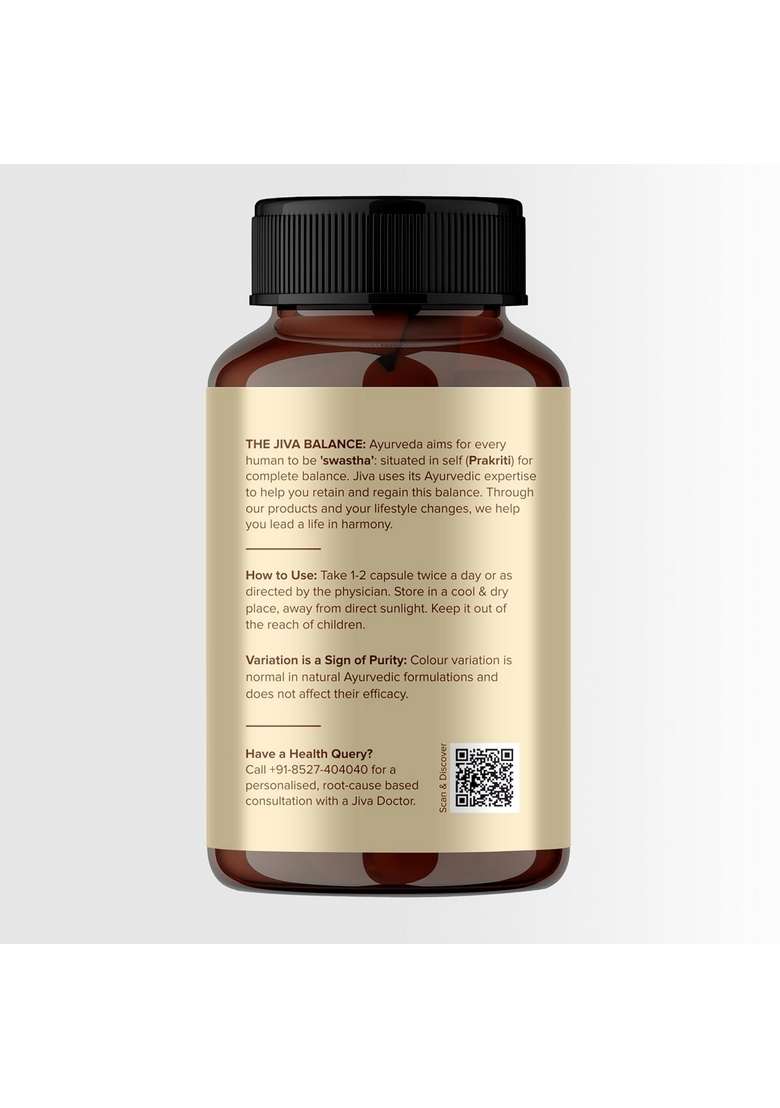 Jiva Giloy - 60 * 1 Capsule For Digestion | 100% Pure & Natural Ageing And Immunity Boost Herbal Supplements Rich In Antioxidants - Indya