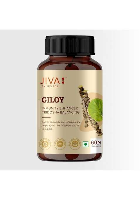 Jiva Giloy - 60 * 1 Capsule For Digestion | 100% Pure & Natural Ageing And Immunity Boost Herbal Supplements Rich In Antioxidants