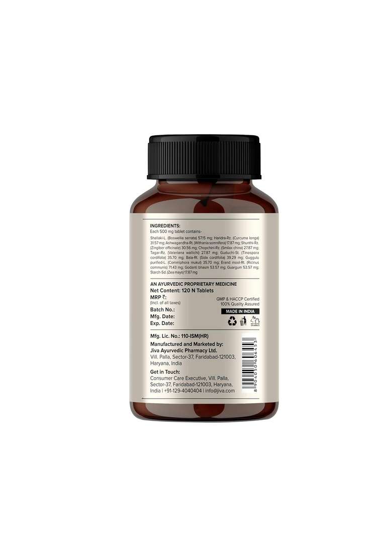 Jiva Pain Calm Tablet 500Mg | Natural Reliever Strengthens The Bones - 120 (Pack Of 1) - Indya