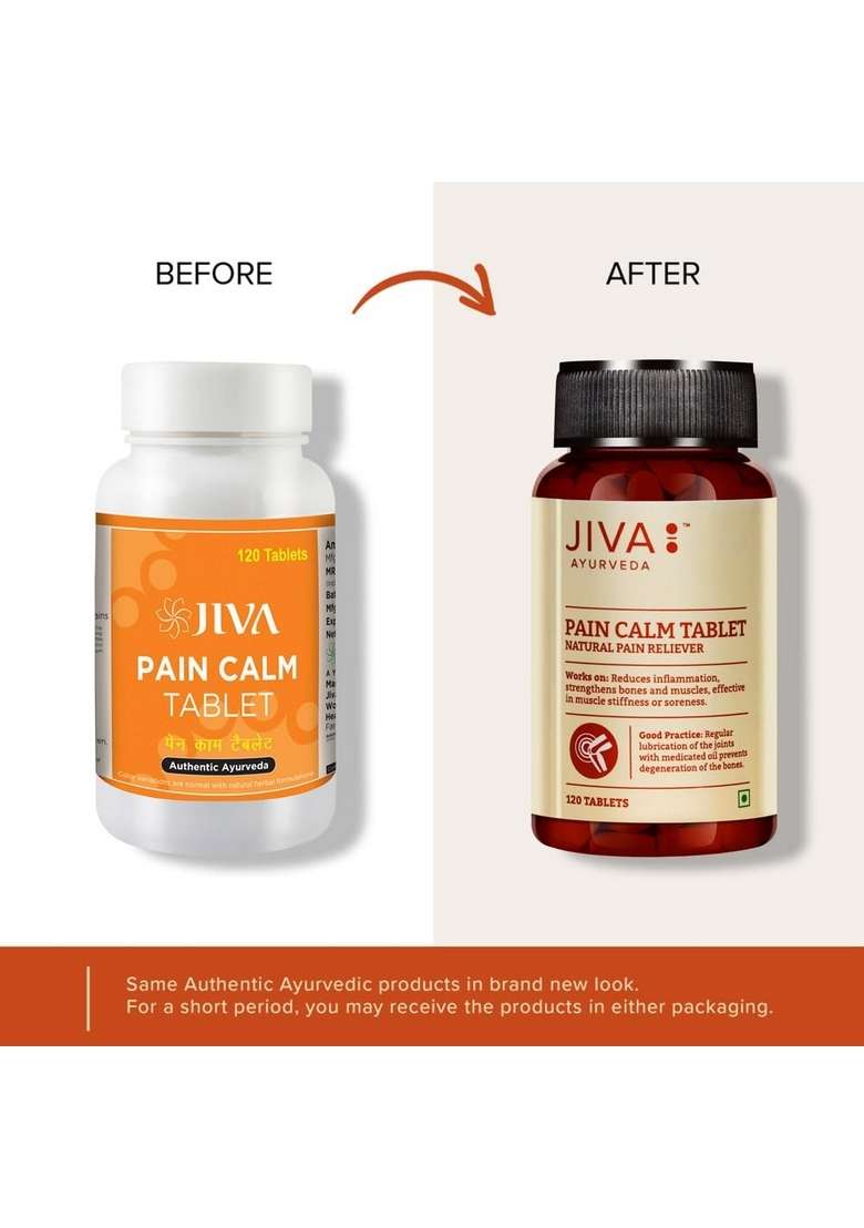 Jiva Pain Calm Tablet 500Mg | Natural Reliever Strengthens The Bones - 120 (Pack Of 1) - Indya