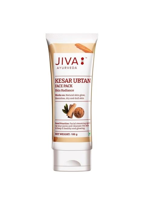 Jiva Kesar Ubtan Face Pack- 100Gm (Pack Of 1) | Contains Pure Kesar, For All Skin Types Improves Complexion & Health, Traditional Women