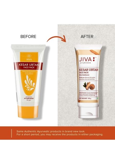Jiva Kesar Ubtan Face Pack- 100Gm (Pack Of 1) | Contains Pure Kesar, For All Skin Types Improves Complexion & Health, Traditional Women