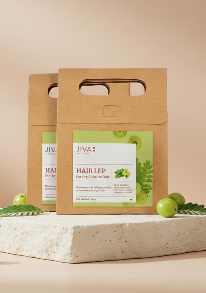 Jiva Hair Lep Without Multani Mitti-100Gm (Pack Of 2) Helpful In Dandruff & Hairfall
