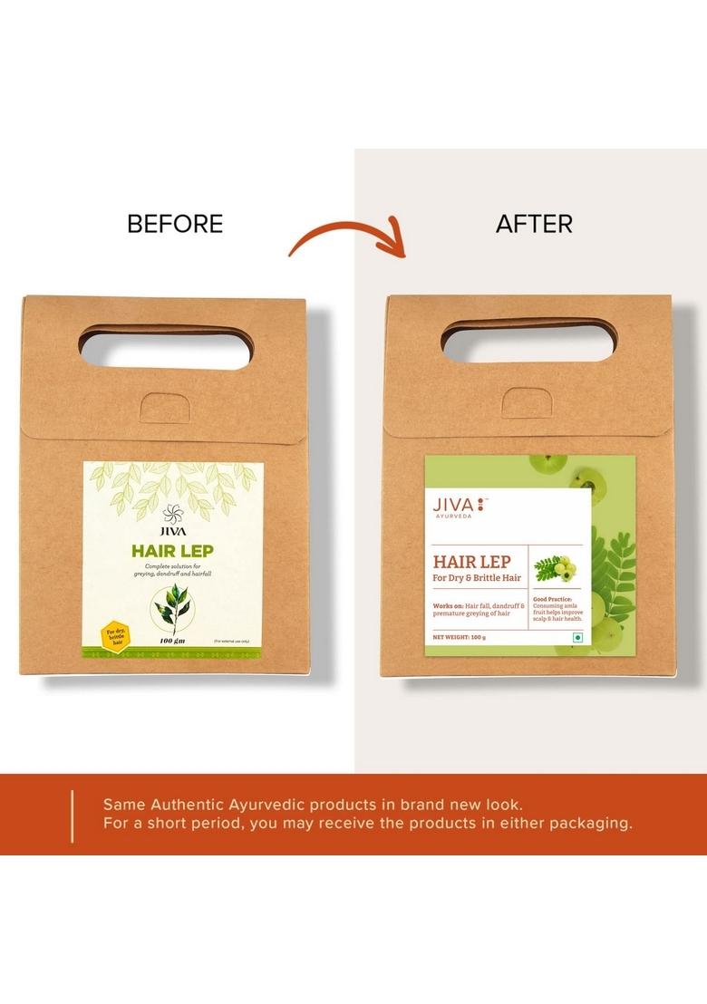 Jiva Hair Lep Without Multani Mitti-100Gm (Pack Of 2) Helpful In Dandruff & Hairfall