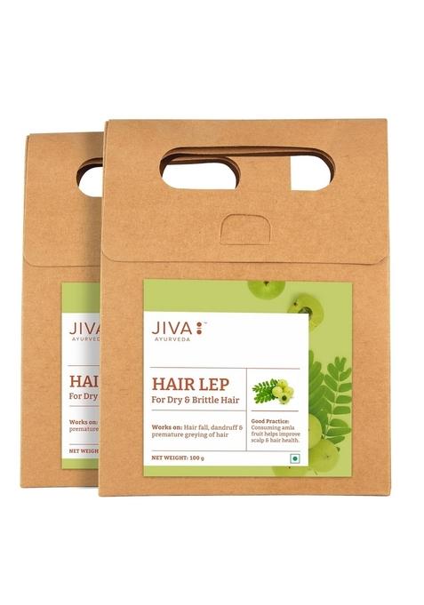 Jiva Hair Lep Without Multani Mitti-100Gm (Pack Of 2) Helpful In Dandruff & Hairfall