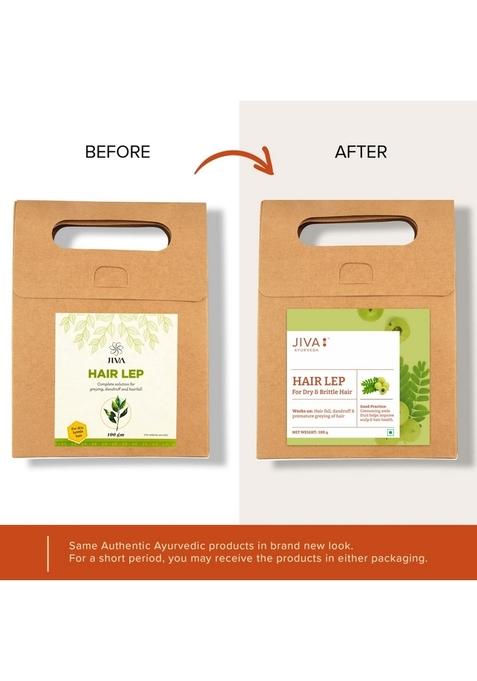 Jiva Hair Lep Without Multani Mitti-100Gm (Pack Of 2) Helpful In Dandruff & Hairfall