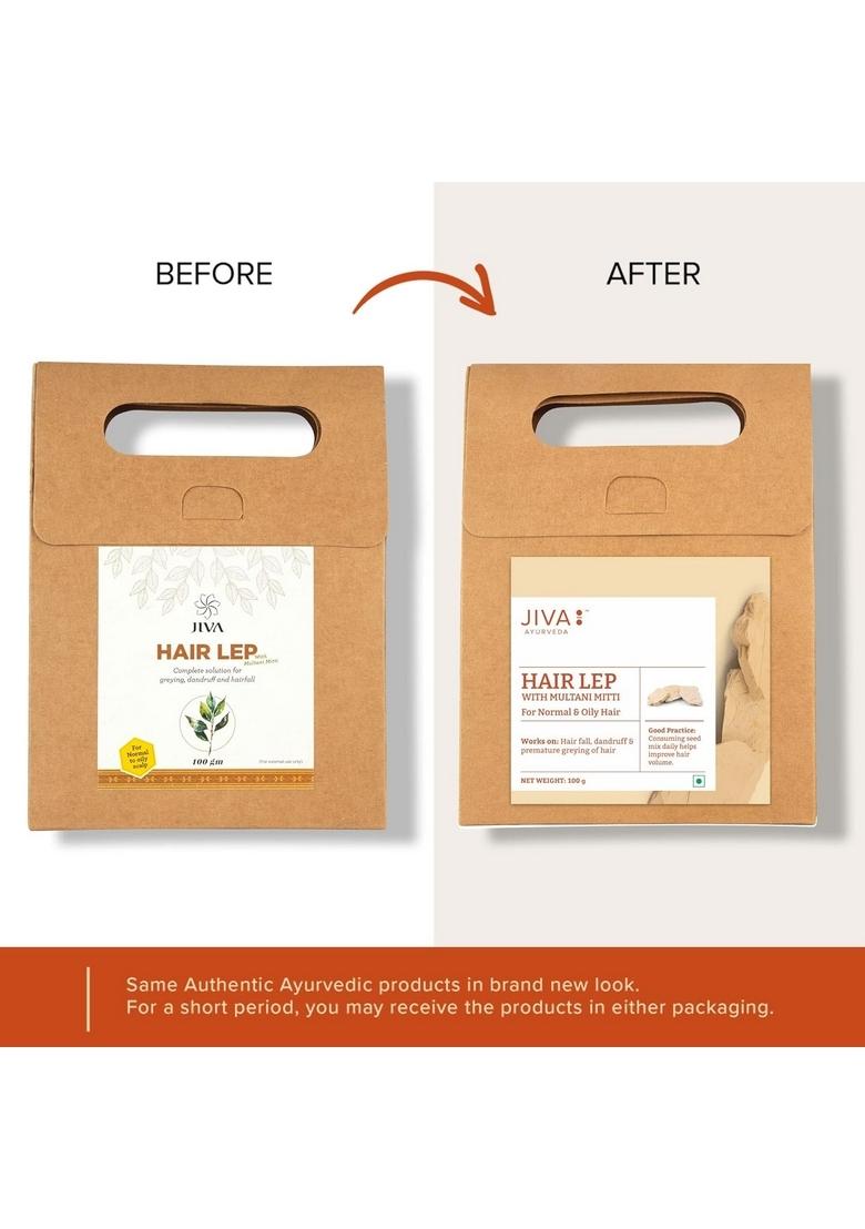 Jiva Ayurveda Hair Lep With Multani Mitti 100Gm | 100% Pure & Natural Cleans Scalp, Nourishes Hair, And Promotes Growth Helps Fall Brittle Imparts Glow (Pack Of 2)