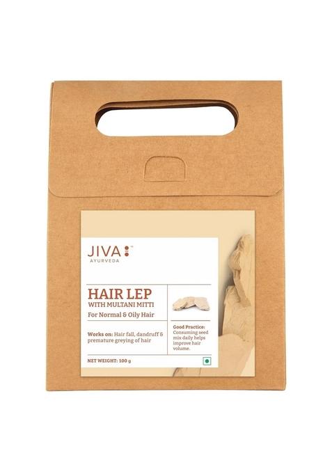 Jiva Ayurveda Hair Lep With Multani Mitti 100Gm | 100% Pure & Natural Cleans Scalp, Nourishes Hair, And Promotes Growth Helps Fall Brittle Imparts Glow (Pack Of 2)