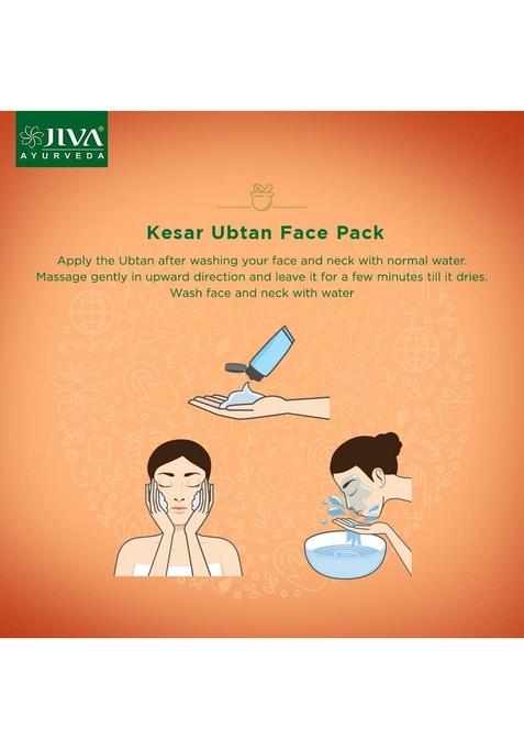 Jiva Kesar Ubtan Face Pack | For All Skin Type Deep Cleansing & Brightning Of Remove Excessive Oil Provides Natural Radiance To Men Women