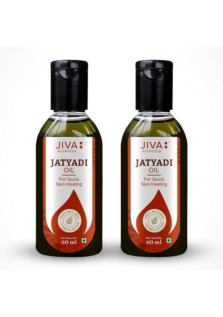 Jiva Jatyadi Oil 60Ml | 100% Ayurvedic Formulation Heals Wounds & Stops Bleeding Purifies Blood, Disinfects Aids In Tissue Healing Suitable For All Types Of (Pack 2) - Indya