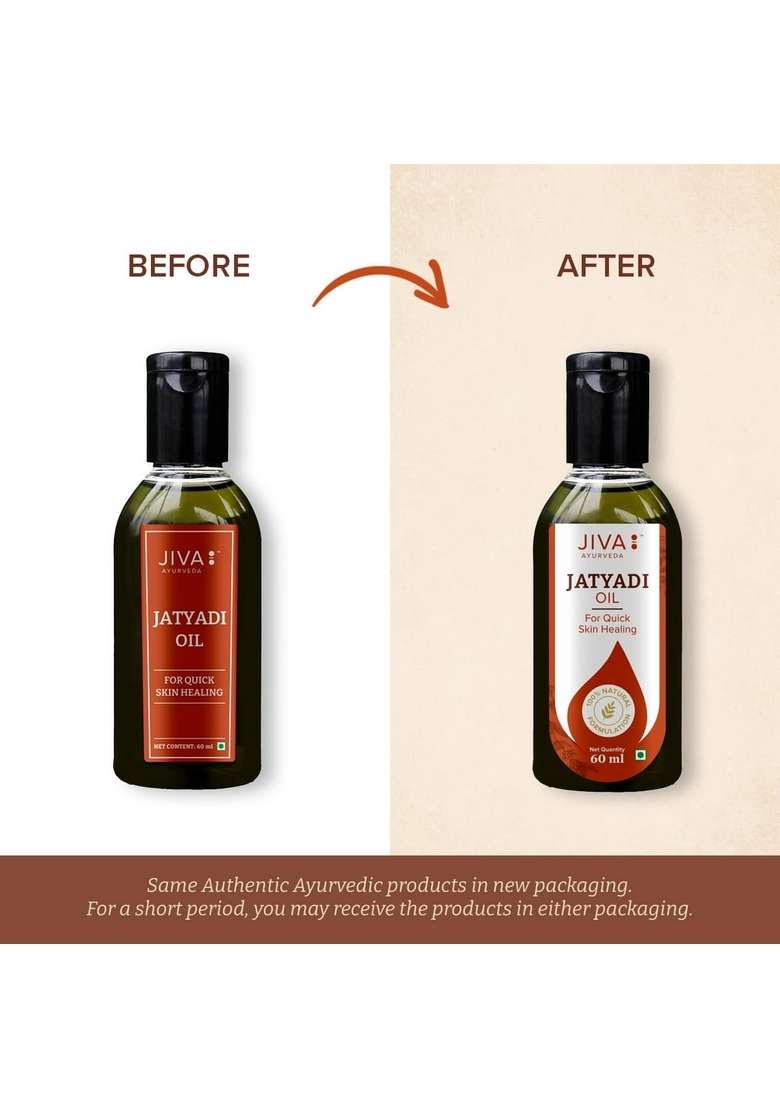 Jiva Jatyadi Oil 60Ml | 100% Ayurvedic Formulation Heals Wounds & Stops Bleeding Purifies Blood, Disinfects Aids In Tissue Healing Suitable For All Types Of (Pack 2) - Indya