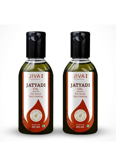 Jiva Jatyadi Oil 60Ml | 100% Ayurvedic Formulation Heals Wounds & Stops Bleeding Purifies Blood, Disinfects Aids In Tissue Healing Suitable For All Types Of (Pack 2)