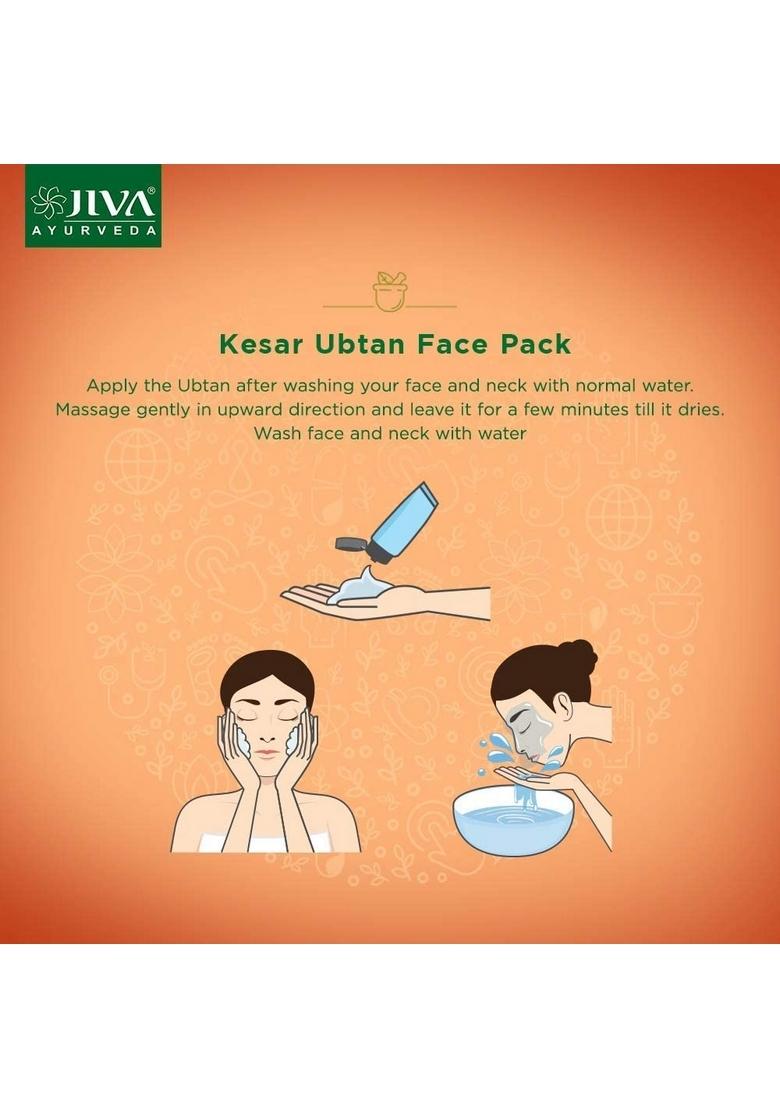 Jiva Kesar Ubtan 50Gm (Pack Of 1) | Contains Pure Kesar, For All Skin Types Improves Complexion & Health, Traditional Women