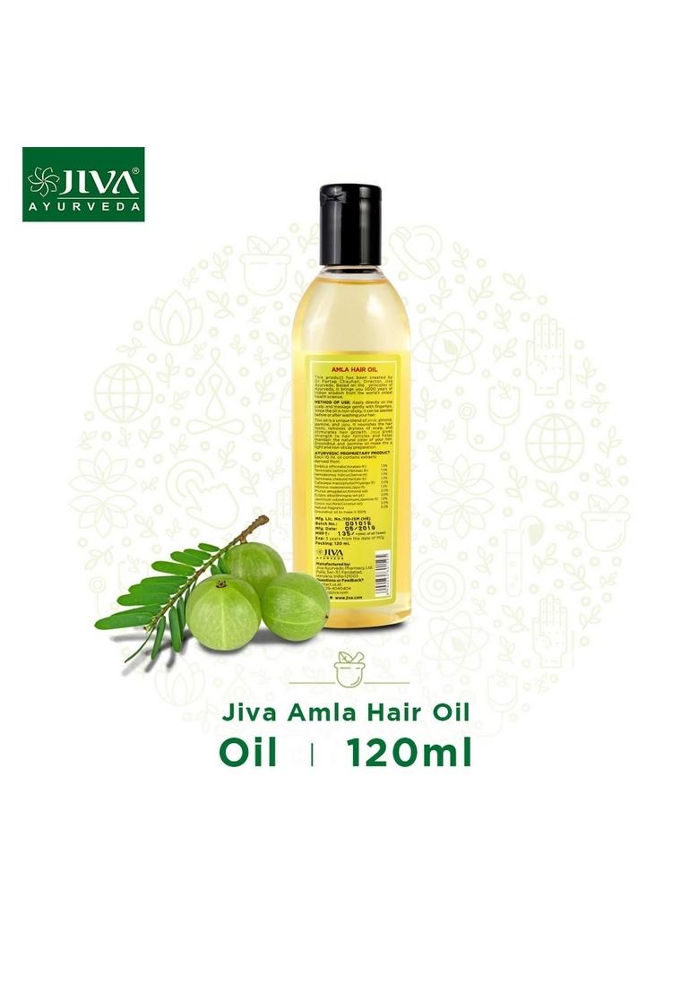 Jiva Amla Oil 120 Ml | 100% Pure & Natural Nourishes Hair, Retains Moisture Helps With Dandruff Hair Loss Suitable For All Types (Pack Of 2)