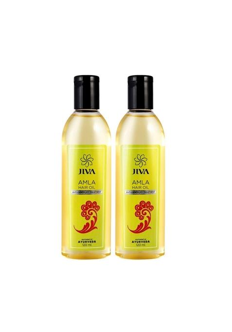 Jiva Amla Oil 120 Ml | 100% Pure & Natural Nourishes Hair, Retains Moisture Helps With Dandruff Hair Loss Suitable For All Types (Pack Of 2)