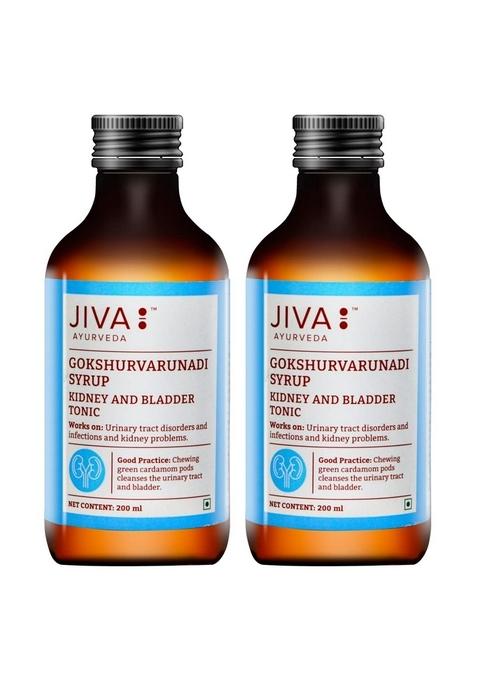 Jiva Gokshuvarunadi Syrup - 200Ml (Pack Of 2) Helpful In Urinary Tract Disorders And Kidney Problems
